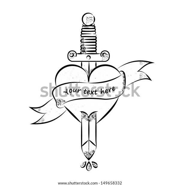 Heart Sword Outline Vector Stock Vector (Royalty Free) 149658332 ...