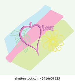 Heart symbol with abstract ornamentation, suitable for use as a graphic resource for greeting cards and others.