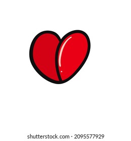 heart symbol arrow drawing for design Valentine Day card