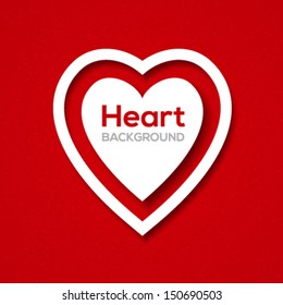 Heart symbol background with heart shaped frame. Vector illustration.