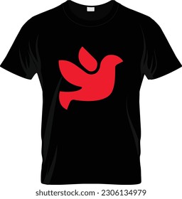 Heart symbol and Bird combine T-shirt design so new concept 