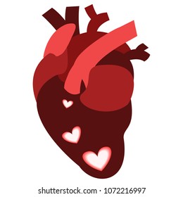 heart symbol circulate in to heart