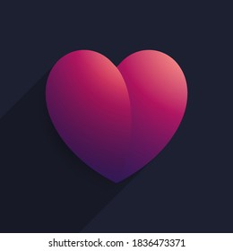 Símbolo del corazón. Diseño de degradado de color. Ilustración del vector
