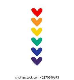 Heart symbol colour set. Simple heart shape 