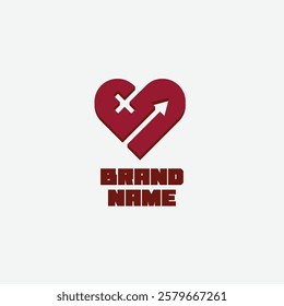 A heart symbol combined with male and female symbols on the empty sides, suitable for campaigns related to Valentine's Day and health.