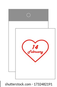 Heart symbol with the date of the holiday of Valentine's Day. Valentine's card. Template for text. Background vector image. Poster. Love heart. Human relationships. Booklet.
