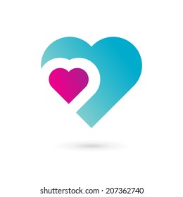 Heart symbol design template icon. Colorful emblem. May be used in medical, dating, Valentines Day and wedding design.