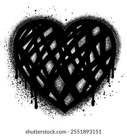 Heart symbol graffiti in defferent style isolated on White background.