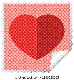 heart symbol graphic square sticker stamp