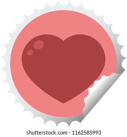 heart symbol graphic vector illustration round sticker stamp