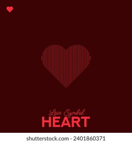 Un símbolo del corazón. Efecto de líneas de semitono. Efecto holograma. Señal del corazón del vector. Símbolo de amor.