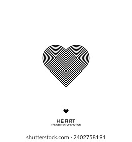 A Heart symbol. Halftone lines effect. Hologram effect. Vector Heart sign. Love symbol.