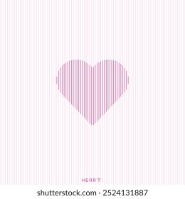 Un símbolo del corazón. Efecto de líneas de semitono. Efecto holograma. Vector Signo del corazón. Símbolo de amor.