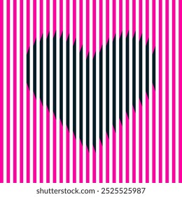 Un símbolo del corazón. Efecto de líneas de semitono. Efecto holograma. Vector Signo del corazón. Símbolo de amor. Ilusión.