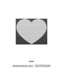 A Heart symbol. Halftone lines effect. Hologram effect. Vector Heart sign. Love symbol.