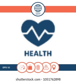 Heart symbol - halftone logo.