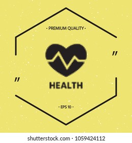 Heart symbol - halftone logo.