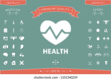 Heart symbol - halftone logo.