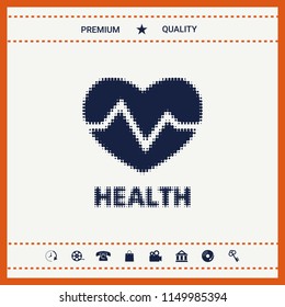 Heart symbol - halftone logo.