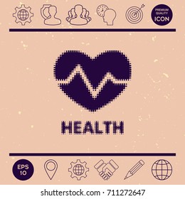 Heart symbol - halftone logo.