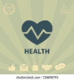 Heart symbol - halftone logo.