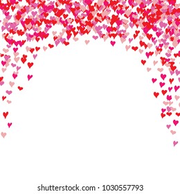 Heart symbol hand drawn sketch doodle background. Saint Valentine's Day or women's day frame border background vector illustration.