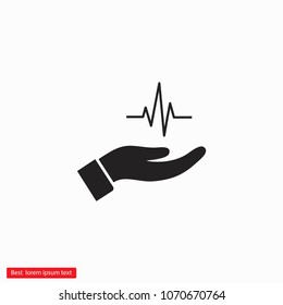 heart symbol in hand icon