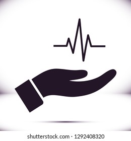 heart symbol in hand icon