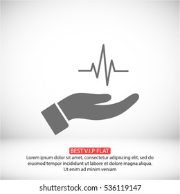 heart symbol in hand icon