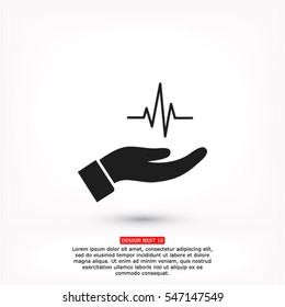 heart symbol in hand icon