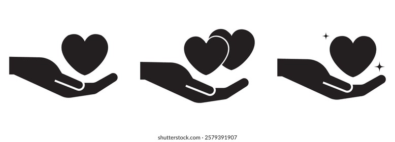 Heart Symbol Hold by Hands, love, health, Vector Design