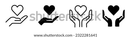 Heart Symbol Hold by Hands, love, health, Vector Design