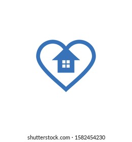 Heart Symbol with Home or House Inside - Love - Up Arrow - Heart Logo Template