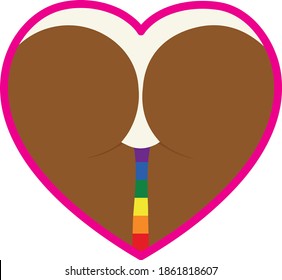 Heart symbol. The human body in the heart. Lgbt flag.