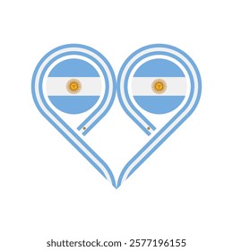 heart symbol icon of argentina flag. vector illustration isolated on white background