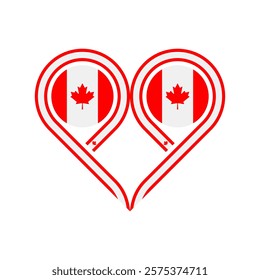 heart symbol icon of canada flag. vector illustration isolated on white background