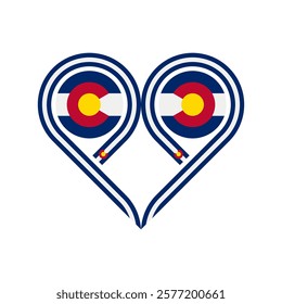 heart symbol icon of colorado flag. vector illustration isolated on white background