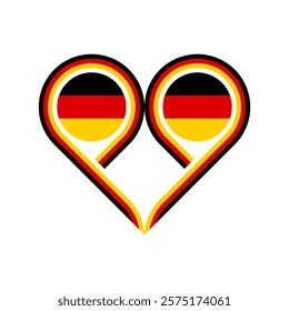 heart symbol icon of germany flag. vector illustration isolated on white background