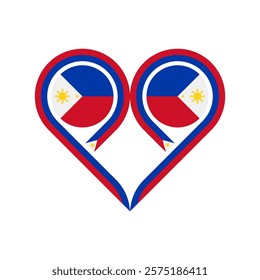 heart symbol icon of philippines flag. vector illustration isolated on white background