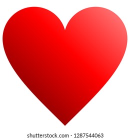 Heart symbol icon - red gradient, isolated - vector illustration