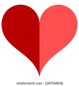 Heart symbol icon - red simple, isolated - vector illustration