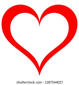 Heart Symbol Icon Red Simple Outlined Stock Vector (Royalty Free ...