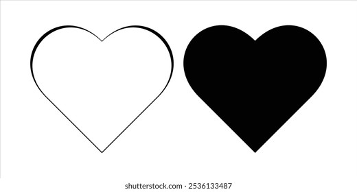 Heart symbol icon set for web design, Symbol of Love Icon. Vector illustration.