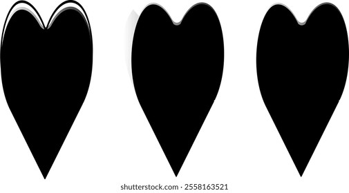 Heart symbol icon set for web design. set of red heart icons
