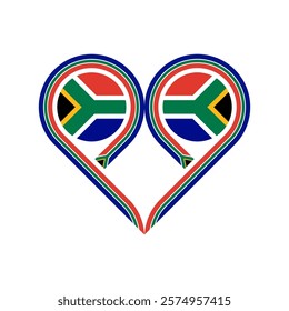 heart symbol icon of south africa flag. vector illustration isolated on white background