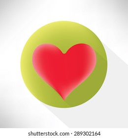 Heart symbol icon,flat design,clean vector