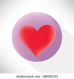 Heart symbol icon,flat design,clean vector