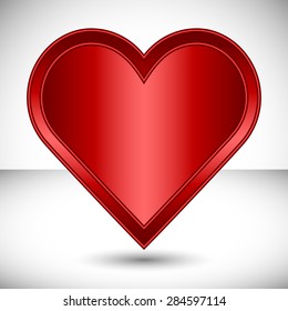 Heart symbol with imitation of metal for creative designs like Valentine's Day cards, World day of heart banners, etc... Editable vector with several layers. Eps 10