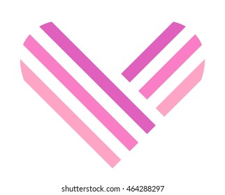 Heart symbol isolated on white background. Design element or logo