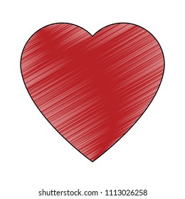 Heart symbol isolated scribble